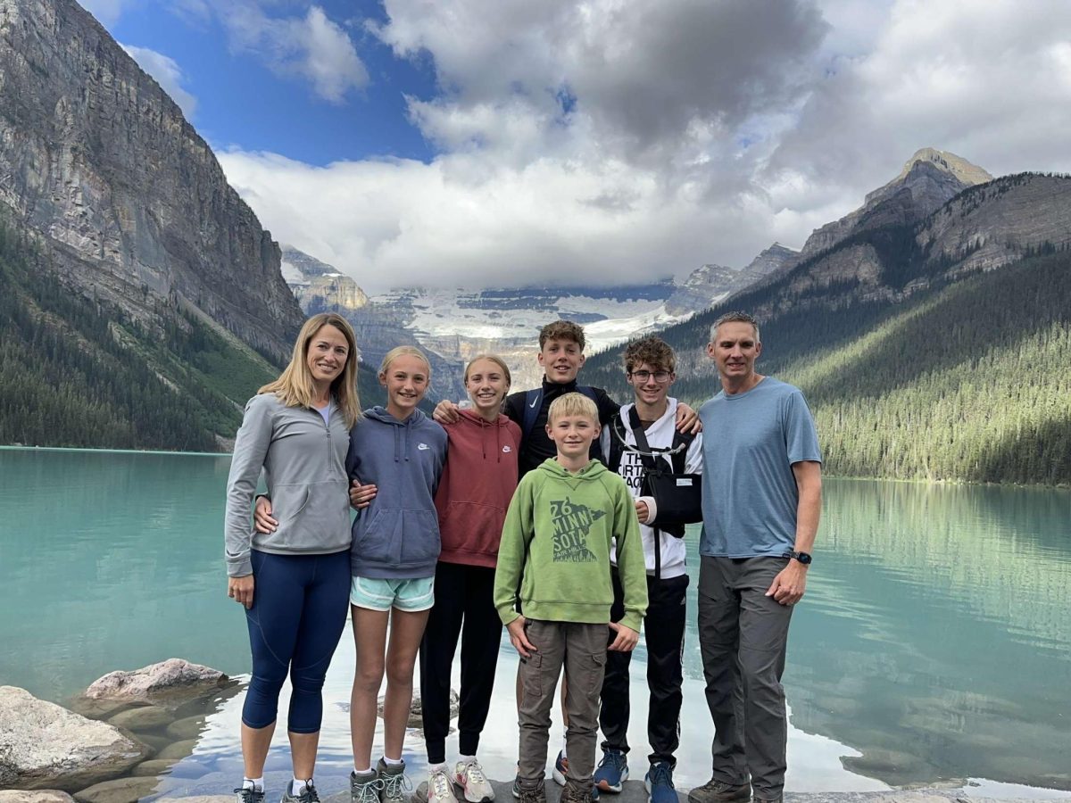 Esking with his host family in Yellowstone this past summer 