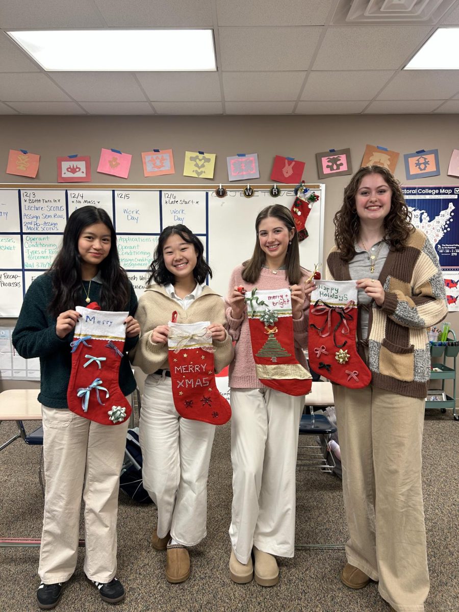 Students with their handmade stockings